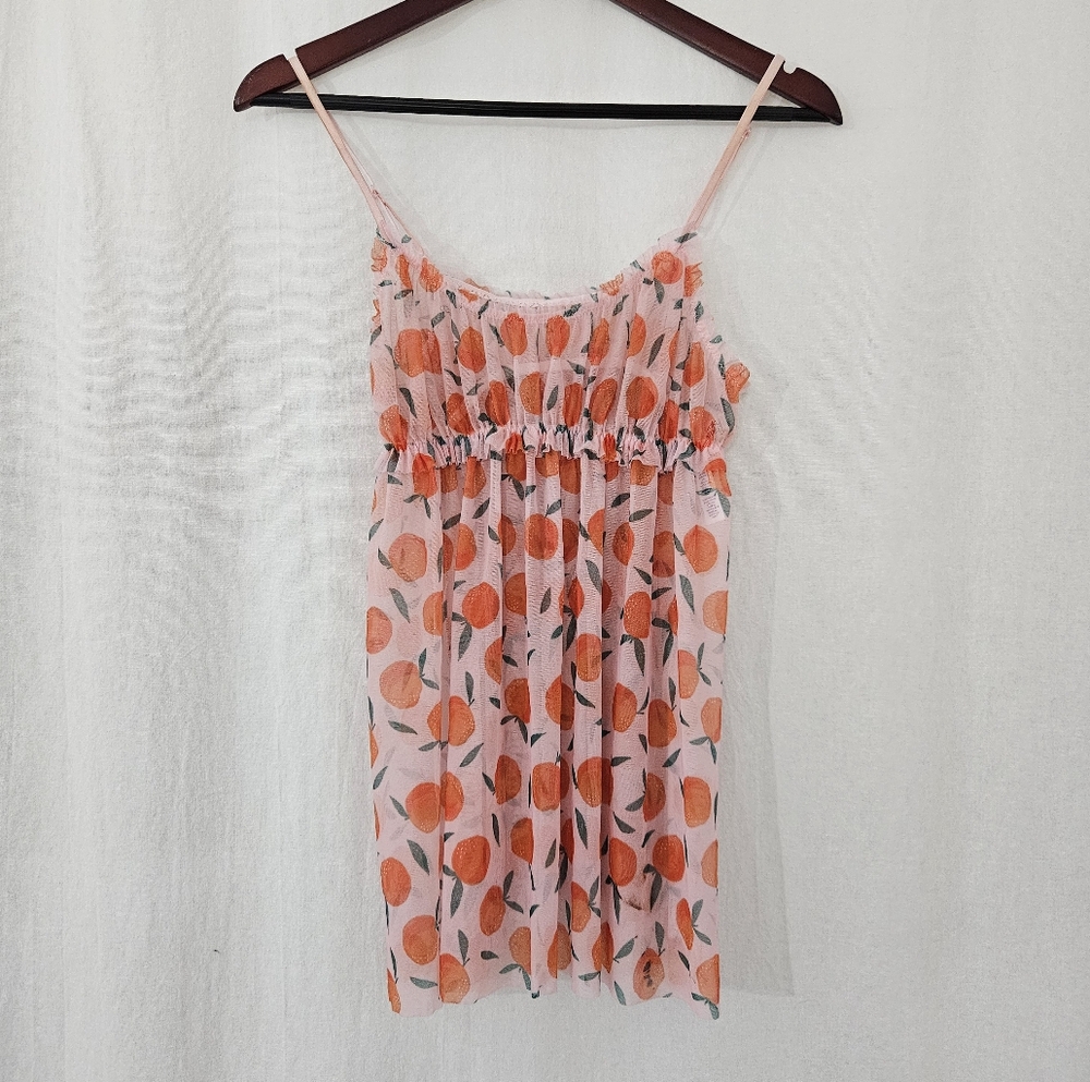 Anthropologie X Hanky Panky Citrus Crush Chemise in Pink & Orange Fruit Print - Picture 3 of 5